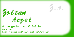 zoltan aczel business card