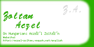 zoltan aczel business card